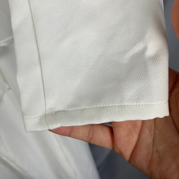 Annah Hariri White Overlay Chiffon Jumpsuit Wide Leg Size 2 Modest Palazzo READ - Picture 5 of 12